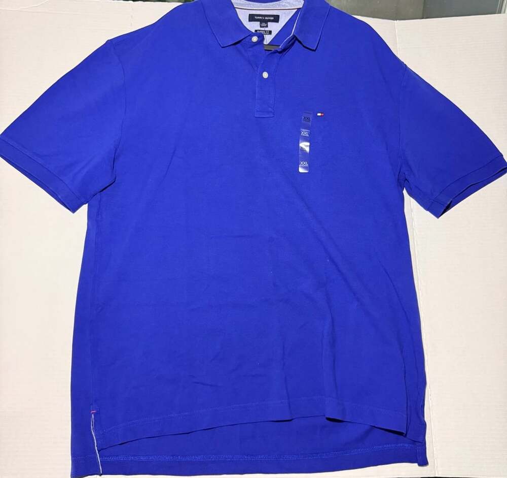 Tommy Hilfiger Classic Fit Polo Shirt Size XXL Blue Short Sleeve
